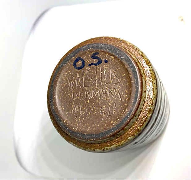 Cylindrical stoneware vase from Palshus, Denmark 1960s