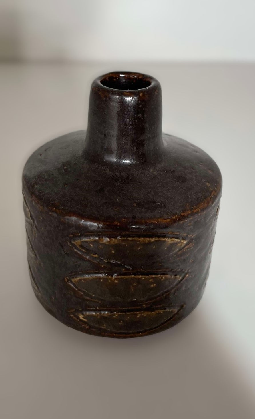 A Rare Mid-Century stoneware vase in Chamotte style from Palshus, Denmark