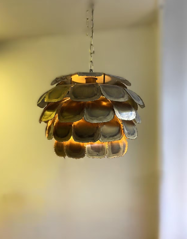 A Brutalist Artichoke pendant by Svend Aage Holm Sørensen (1913-2004), Denmark 1960s