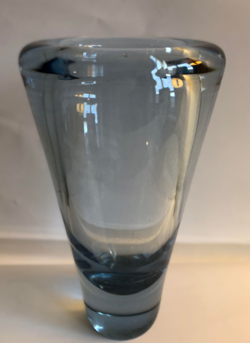 2 Beautiful blue handmade bowls and 1 Retro glass vase Umanak from Holmegaard - no. 0799