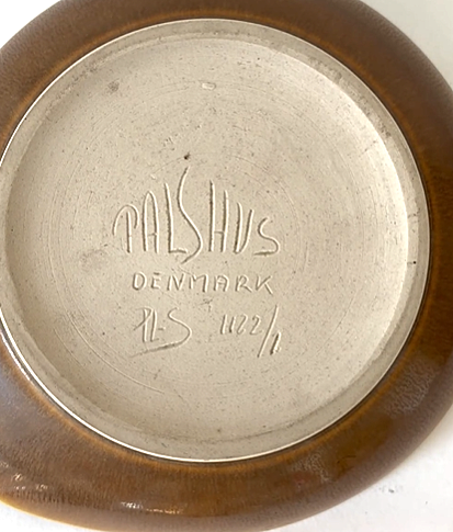 Large Palshus Hare Fur Glazed Dish, Denmark 1960s