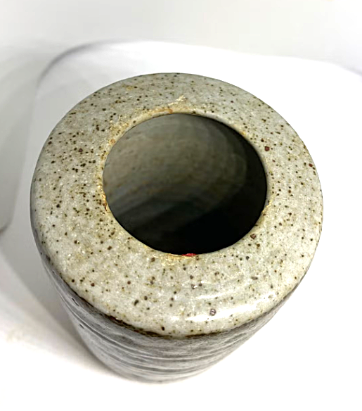 Cylindrical stoneware vase from Palshus, Denmark 1960s