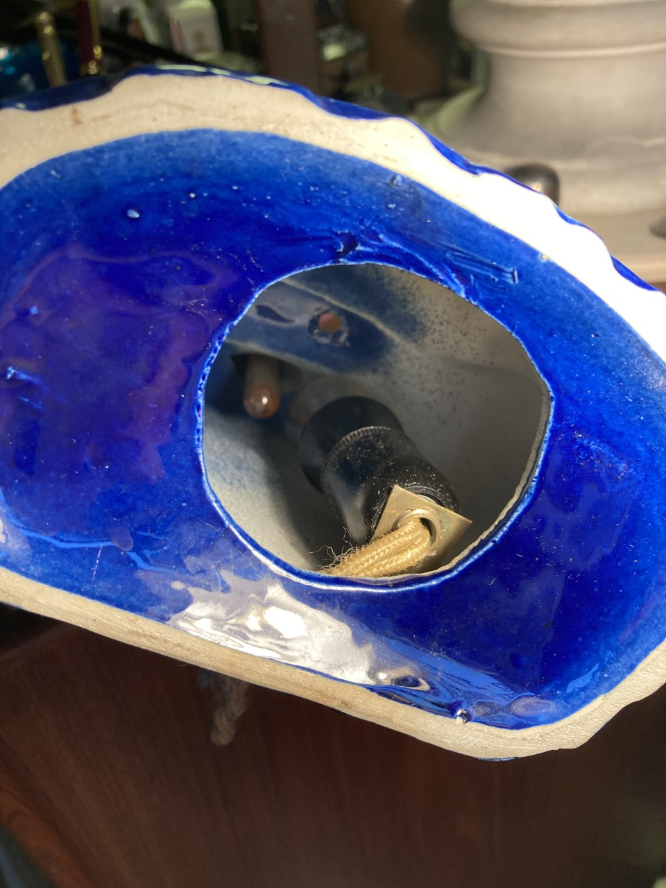 Ozon porcelæn bordlampe med ozon glasset