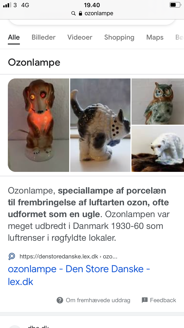 Ozon porcelæn bordlampe med ozon glasset