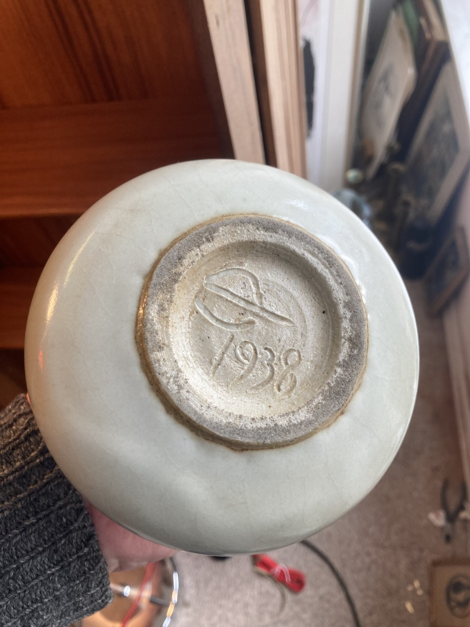 1938 年に作られた美しいクリスチャンポールセン炻器の花瓶