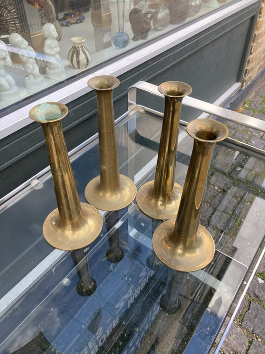Smukke messing lysestager design af Hans Bølling